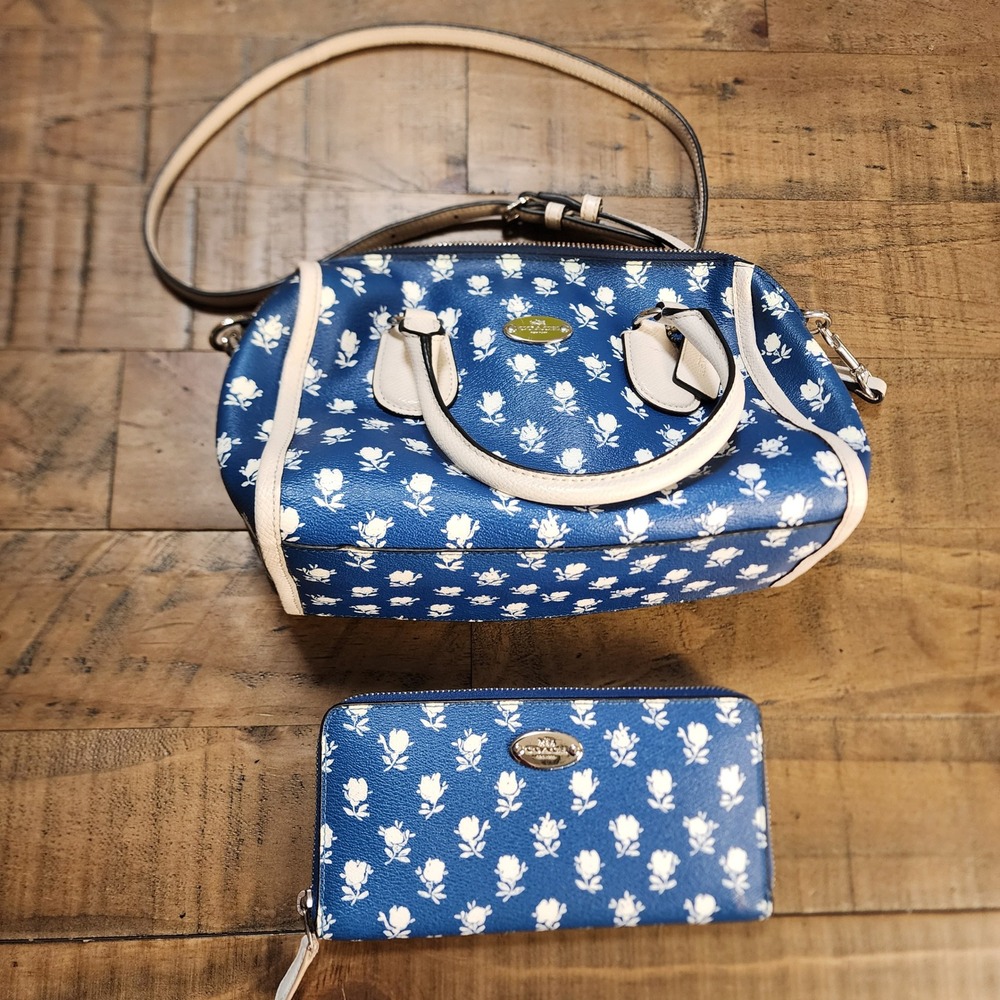 Coach 2Way‎ Badlands Satchel Matching Zip Around Wallet Set F34898